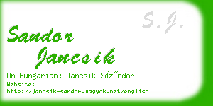 sandor jancsik business card